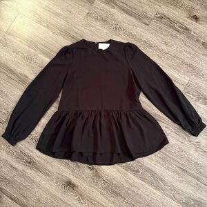 Pomander Place Black Carlota Peplum Blouse
